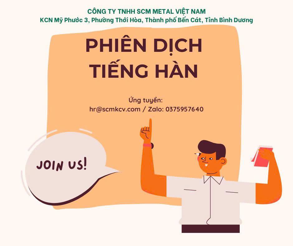 CÔNG TY TNHH SCM METAL VIỆT NAM TUYỂN DỤNG