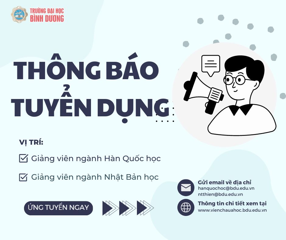 TUYỂN DỤNG GIẢNG VIÊN NGÀNH HÀN QUỐC HỌC VÀ NHẬT BẢN HỌC